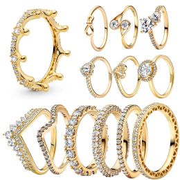 925 Sterling Silver New Fashion Saint Valentin's Sparkling Double-Hearfing convient aux accessoires de mode de bijoux pour femmes Livraison gratuite