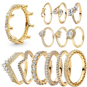 925 Sterling Silver New New Fashion Valentine's Day Sparkling Double -Hourte Ring is geschikt voor damesjuwelen Mode -accessoires Gratis levering