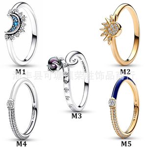 925 Sterling Silver New Fashion Women's Ring New Sirène Ring Shining Sun Moon Star Ring adaptée, un cadeau spécial pour les femmes