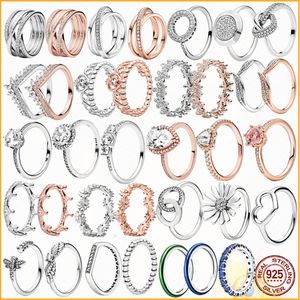 925 sterling zilver nieuwe mode damesring nieuwe sprankelende herbarium clusterring geschikt voor originele Pandora, een speciaal cadeau voor vrouwen