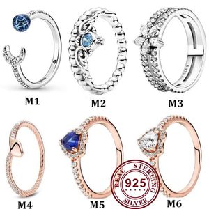 925 Sterling Zilveren Pan Ring Rose Fonkelende Verhoogde Hart Ring Voor Vrouwen Bruiloft Sieraden2704