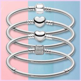 Bracelet Pandora en argent sterling 925 convient à la chaîne de serpent primitif bricolage bracelet à breloques cadeau femme bijoux pendentif accessoires de mode livraison gratuite