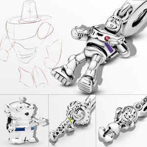 925 Sterling Silver Pandora Charm and Charm Toy Soldiers Buzzed kralen Licht -Gekleurde originele bedelarmband Vrouwelijke sieraden Geschenk gratis levering