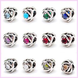 925 Sterling Silver Pandora Charm Luxe Purple Eternal Round Round Braw Bracelet Fashion Girl Sieraden Gratis levering