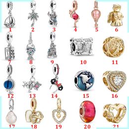 925 Sterling Zilver Pandora Bedel Oceaan Serie Stijl Geglazuurde Kraal Kraal Parel Hanger Is Geschikt voor DIY Dame Armband Sieraden Mode Accessoires Productie