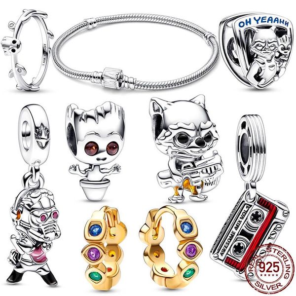 925 Sterling Silver Pandora Dangle Charm Anime Mignon Figure Perles Convient pour Bracelet DIY Bijoux Féminins Accessoires De Mode Production Livraison Gratuite