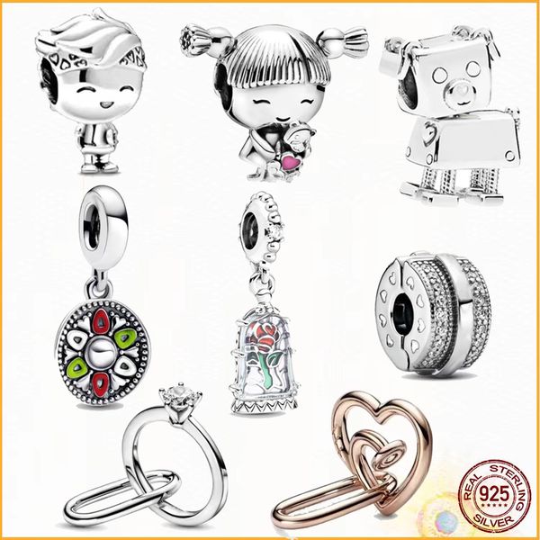 925 Sterling Silver Pandora Flower Jewelry Charms Convient aux bracelets classiques Mesdames Beau cadeau Bijoux Accessoires de mode Fret en gros gratuit