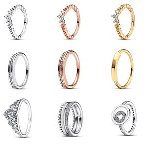 925 sterling zilveren Pandora ring is de originele kroon hart vork verloving bruiloft Vortex kroon ringen sieraden voor dames