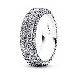 El nuevo anillo de plata esterlina 925 de Pandora, el anillo de oro rosa de perforación completa, es adecuado para la joyería de las mujeres, accesorios de moda, entrega gratuita