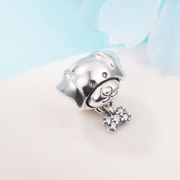 925 Sterling Silver Pet Dog Bone Dange Bead past Europese sieraden Pandora Style Charmarmbanden
