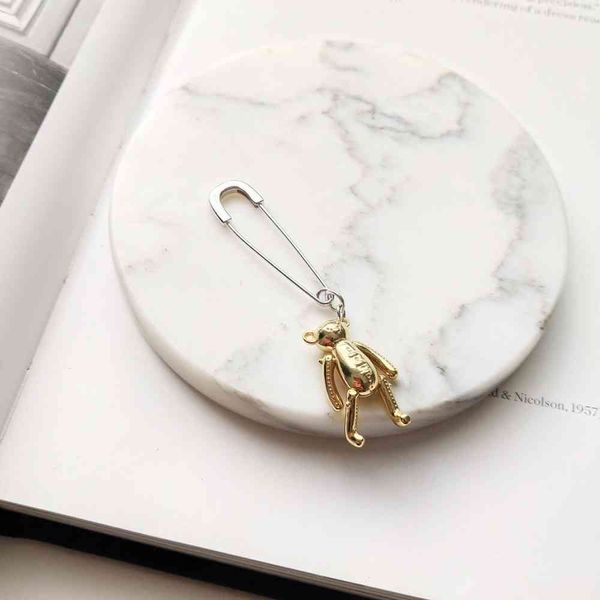 925 Sterling Silver Pin Rose Broche Goutte Dangle Mignon Ours Charme Boucles D'oreilles De Mode Filles Fête Bijoux Quotidien Porter Boucle D'oreille