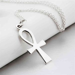 925 Sterling Silver Plaqué Égyptien Ankh Croix Pendentif Colliers Bijoux De Mode Collier Collier Cadeaux De Noël Pour Les Femmes Gnx8769