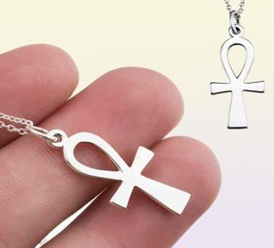 925 Sterling Verzilverd Egyptische Ankh Hanger Kettingen Mode-sieraden Kraag Ketting Kerstcadeaus Voor Vrouwen Gnx87698162317