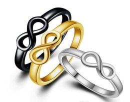 925 Sterling Silver Plating Infinity Ring Gold Silvery Black Band Ring For Women Fashion Wedding Sieraden Gift Moq 20 PCS SIZE US 67035190