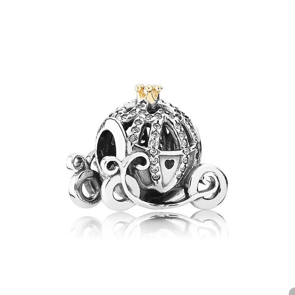 Charme d'entraîneur de citrouille en argent sterling 925 pour bracelet de chaîne de serpent Pandora faisant des breloques de perles pour femmes Bracelet de bijoux avec coffret d'origine