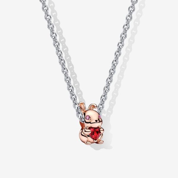 925 Sterling Silver Rabbit charmes Pendentif Collier De Mode Polyvalent DIY fit Pandora Chaîne Perles femmes Designer Bijoux cadeau