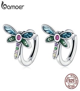 925 Sterling Silver Retro Dragonfly oorbellen Buckle Round For Women Wedding Fashion Jewelry SCE1172 2201082766324