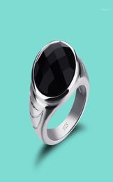 925 Anneau en argent sterling ornements argentés classiques obsidienne Ring neutre hommes et femmes pour collocation quotidienne 16322752