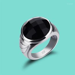 Ring aus 925er Sterlingsilber, klassische Silberornamente, neutraler Obsidianring für Männer und Frauen für die tägliche Kollokation, fashion1262o