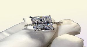 925 Sterling Silver Ring Cut 5ct Diamond Moissanite Square Engagement Wedding Band Rings For Women Gift2162783