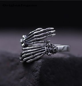 925 Sterling Zilveren Ring Vintage Punk schedels Hand Charm Boho Minimalisme Verjaardagscadeau Haut Femme Anillos Ringen voor Vrouwen Jewelry1198650