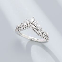 925 Sterling zilveren ring met originele doos voor vrouwen prinses wens verjaardag verjaardag trouwringen cadeau kroon ontwerper fit pandora stijl fijne sieraden