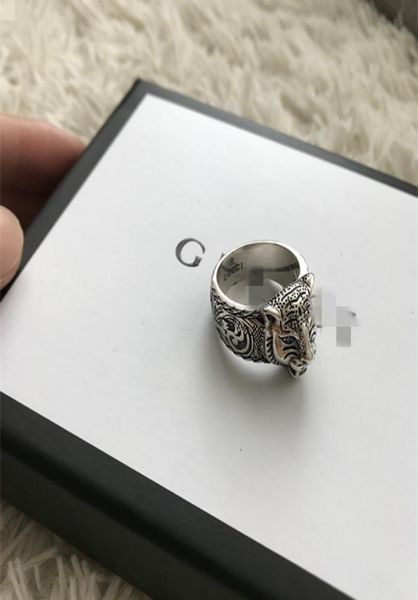 925 Sterling Silver Anneaux 3D Tiger Head Unique Animal Luxury Designer G Ring For Men Women Biker Punk Jewelry Boyfriend Gift Heny1455785