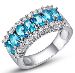 925 Sterling Silver Rings Crystal Rhinestone Cluster Ring retro sieraden 4 size voor opties Model nr. R0031608490