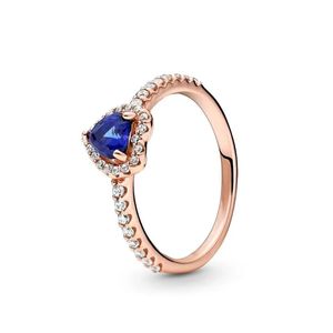 Bagues en argent Sterling 925 en Zircon cubique, bague de mariage en or Rose pour la saint-valentin, avec boîte originale pour femmes