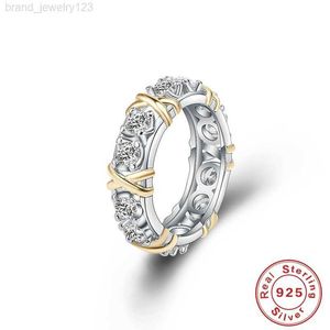 925 Sterling Zilveren Ringen Goud Scheiding Ingelegd Zirkoon Ringen Voor Vrouwen Glamour Sieraden Engagement Huwelijksgeschenken