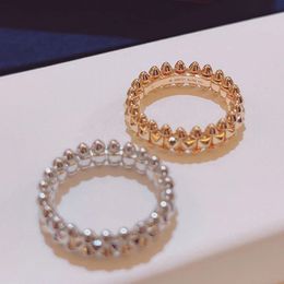 Anillos con remaches de plata de ley 925 para mujer, anillo de bodas de oro rosa de 18 quilates