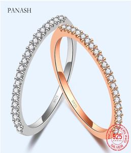 925 Sterling Zilver Ronde Kleine Zirconia Diamanten Ringen voor Vrouwen Klassieke Eenvoudige Trendy Stapelen Trouwring Fijne Sieraden JZ0024498701