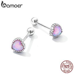 Boucles d'oreilles en argent Sterling 925, opale brillante, cœur, pour femmes, oreilles d'amour, bijoux en platine plaqué, cadeau de mariage, 231225