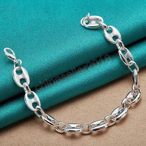 Bracelet en argent Sterling 925 pour femmes et hommes, chaîne classique Simple, bijoux à la mode pour fête de fiançailles et de mariage