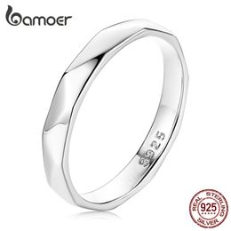 925 Sterling Silver Simple Model Plated Platinum Finger Ring voor Vrouwen Fijne Anillos Sieraden Engagement Gift 211217