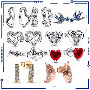 925 argent sterling scintillant Infinite Heart Dings Fashion Pan Boucles d'oreilles Boutique de mode Fashion Gift d'anniversaire Gift Free Livraison gratuite