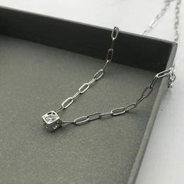 Collier Cube carré en argent Sterling 925 avec diamants, France Paris, collier Dinhvan classique pour femmes, cadeau de mariage, 231229