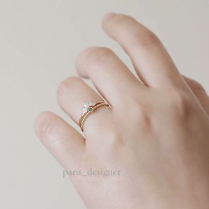 925 Sterling Zilver Gestapelde Ring voor Vrouwelijke Niche Retro Design Basiscombinatie Ins Verstelbare Wijsvinger Ring 488 736