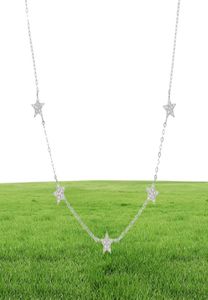 925 Sterling Silver Star Necklace Micro Pave CZ Cute Mooie Star Charm Delicate Minimale fijne zilveren ketting Choker Charmante ketting5354588