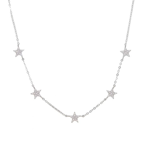 Collier étoile en argent sterling 925 micro pavé cz mignon charmant charme étoile délicat minimal chaîne en argent fin tour de cou colliers de charme