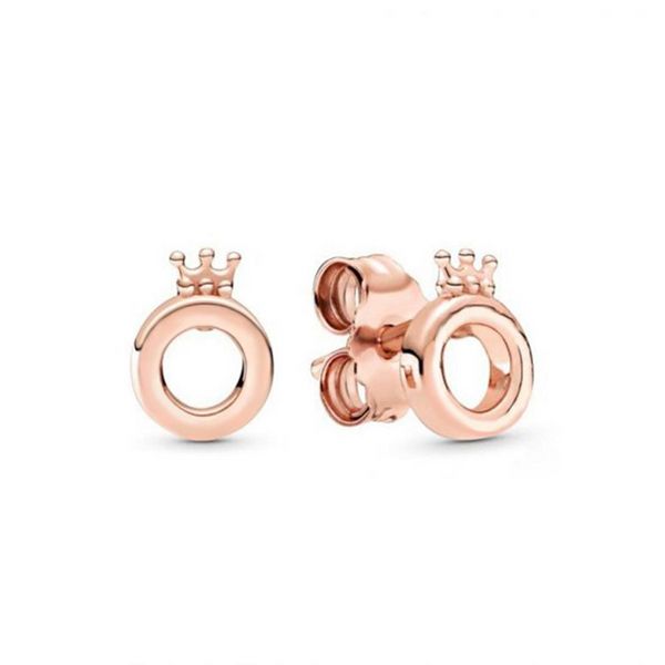 925 Sterling Silver Stud Brand New Sparkling Double Hoop Boucles d'oreilles Haute Bijoux Rose Or Étoile Amour Oreille Goujons Charme Sac À Poussière Cadeaux fit Pand