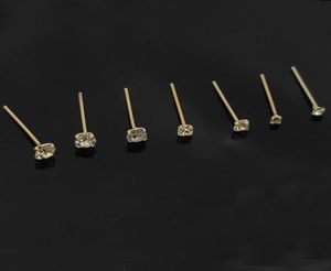 925 Sterling zilveren Stud helder kristal Pin piercing neussieraden 36pcspack9776614