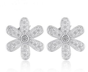 Boucles d'oreilles en argent sterling 925 bijoux fantaisie fleur de lys zircone diamant cristal style élégant boucle d'oreille pour femmes filles 100pcs