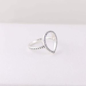 925 Sterling Silver Tear Drop Wedding Ring Girl Lady Box Sets Fashon CZ Diamond Hollow Trutrop Rings For Women Gift Sieraden