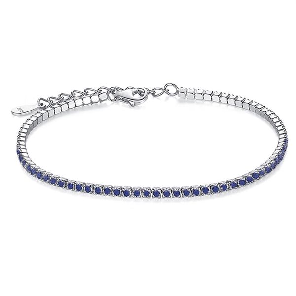 Pulseras de plata de ley 925 con dijes de tenis para mujer con cadena de eslabones de circonia cúbica antialérgica Sterling-silver-jewelry281c