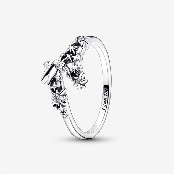 925 STERLING Silver Tinker Bell Anillo espumoso para mujeres Anillos de boda Accesorios de joyería de compromiso de moda263Z