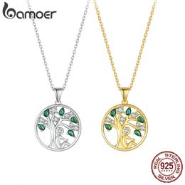 Collier arbre de vie en argent sterling 925 pour femmes, plaqué or 14 carats, pendentif arbre porte-bonheur, bijoux pour petite amie 240116