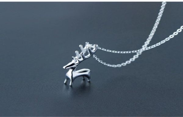 925 Bijoux d'or blanc argent sterling aux statues simples Pendant des conceptions de conceptions de renne animaux de Noël pour don3540595