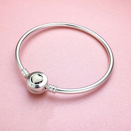 925 Sterling Silver White Heart émail BRACELET Boîte d'origine Pour Pandora Charms Bracelet en argent Femme Bracelet Femme Bracelets Bijoux