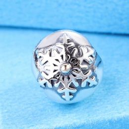 925 Sterling Silver Winter Wonderland Clip Stopper Bead past Europese sieraden Pandora Style Charmakbanden